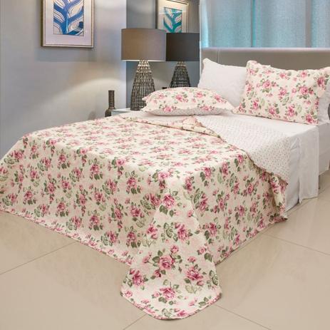 Menor preço em Colcha ksatex casal ana rosa floral - Ksa tex