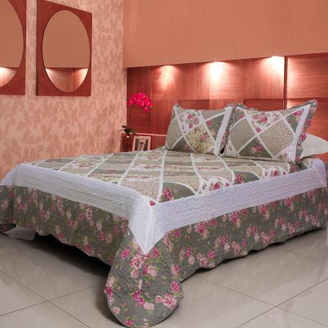 Colcha ksatex casal grazi floral geometrico - Ksa tex Menor preço em Colcha ksatex casal grazi floral geometrico - Ksa tex