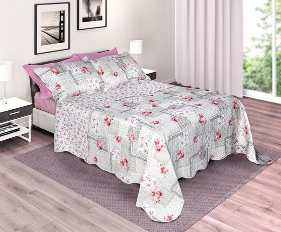 Colcha ksatex casal monique floral - Ksa tex Menor preço em Colcha ksatex casal monique floral - Ksa tex