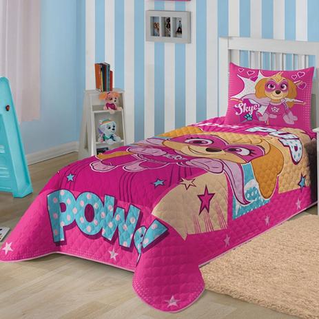 Colcha Matelassê Sky Patrulha Canina Lepper Rosa Com Fronha Menor preço em Colcha Matelassê Sky Patrulha Canina Lepper Rosa Com Fronha