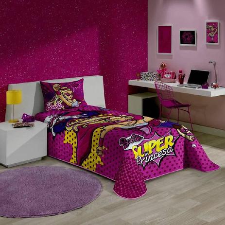 Colcha Matelassê Solteiro Barbie Super Princesa 1 peça - Lepper Menor preço em Colcha Matelassê Solteiro Barbie Super Princesa 1 peça - Lepper