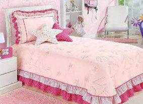 Colcha Para Cama Solteiro Bailarina 4 Peças C/ 2 Estrelas- Rosa - Colleone Enxovais Menor preço em Colcha Para Cama Solteiro Bailarina 4 Peças C/ 2 Estrelas- Rosa - Colleone Enxovais