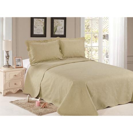 Colcha Queen 3 Peças Trapunto Khaki - Camesa Menor preço em Colcha Queen 3 Peças Trapunto Khaki - Camesa