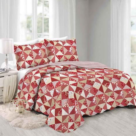 Colcha Queen Camesa Evolution Patchword 260x240cm Cerise é boa?