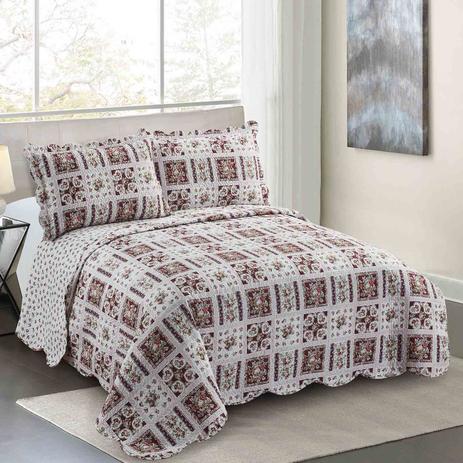 Colcha Queen Camesa Evolution Patchword 260x240cm Garna Menor preço em Colcha Queen Camesa Evolution Patchword 260x240cm Garna