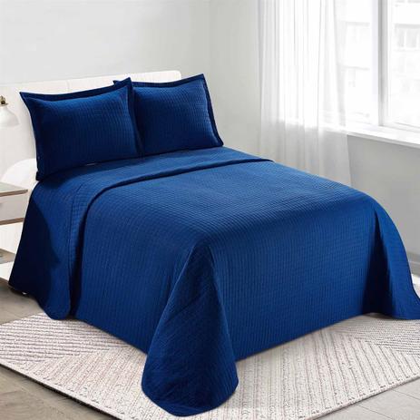 Colcha Queen Camesa Loft 240x260Cm Marinho Menor preço em Colcha Queen Camesa Loft 240x260Cm Marinho