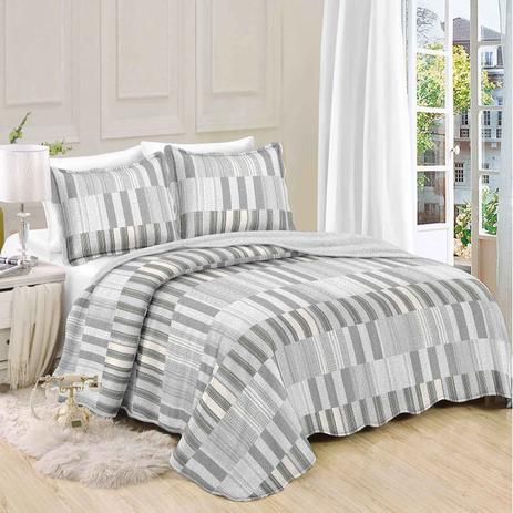Colcha Queen Camesa Patchwork Microfibra Dupla Face 3 Peças Alium Menor preço em Colcha Queen Camesa Patchwork Microfibra Dupla Face 3 Peças Alium