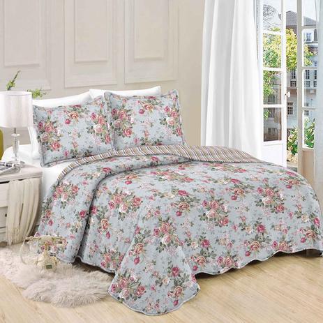 Colcha Queen Camesa Patchwork Microfibra Dupla Face 3 Peças Dahlia Menor preço em Colcha Queen Camesa Patchwork Microfibra Dupla Face 3 Peças Dahlia