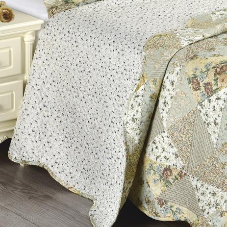 Colcha Queen Evolution Bege e Verde (240x260 ) - Camesa Menor preço em Colcha Queen Evolution Bege e Verde (240x260 ) - Camesa