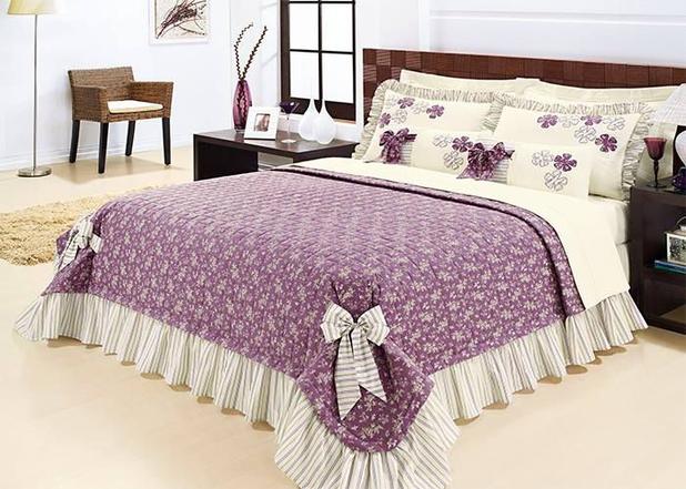 Colcha Queen Kit Doce Lar 100 Algodão - Percal 150 Fios - 7 Peças - Vivart Menor preço em Colcha Queen Kit Doce Lar 100 Algodão - Percal 150 Fios - 7 Peças - Vivart