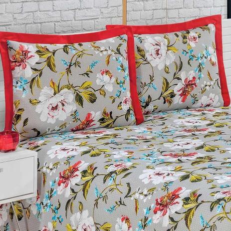 Colcha Queen Valentina  03 Peças Tecido Piquet Estampado - Vermelho - Paulo cezar enxovais é boa?