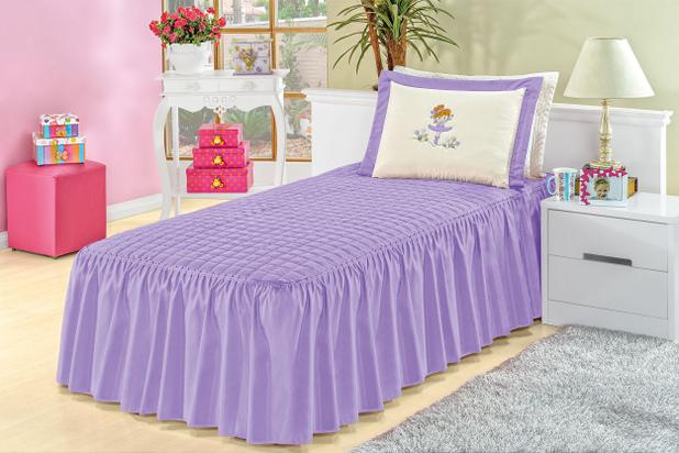 Colcha Solteiro 02 Peças Bailarina Lilas - Marina bordados Menor preço em Colcha Solteiro 02 Peças Bailarina Lilas - Marina bordados