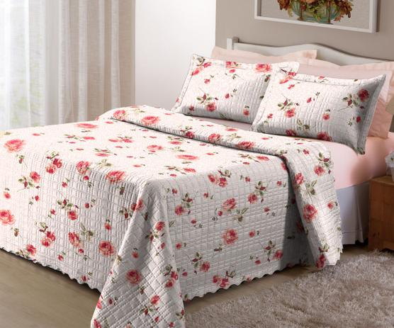 Colcha Solteiro Color Leona Rosas 1,60x2,30-2Peças-Corttex Menor preço em Colcha Solteiro Color Leona Rosas 1,60x2,30-2Peças-Corttex