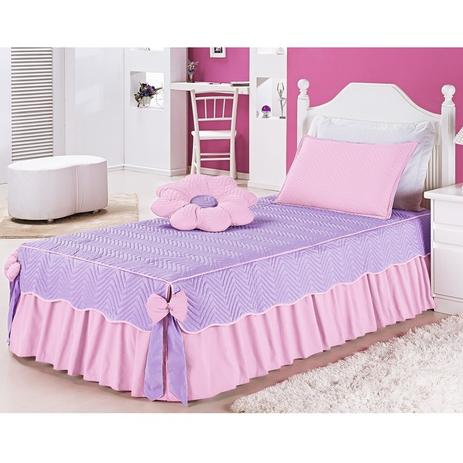 Colcha Solteiro Rosa 4 Peças Mariana - A decorativa Menor preço em Colcha Solteiro Rosa 4 Peças Mariana - A decorativa