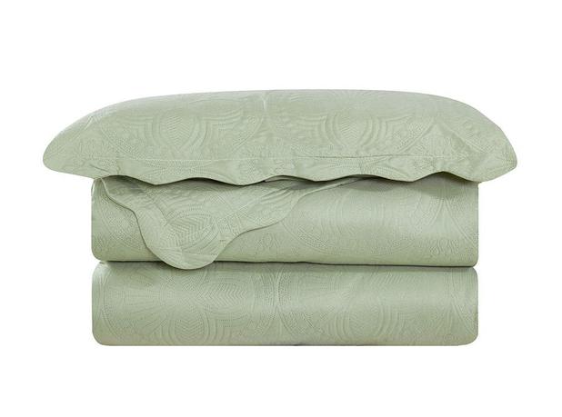 Colcha Trapunto Queen 3 Peças - VERDE Camesa Menor preço em Colcha Trapunto Queen 3 Peças - VERDE Camesa