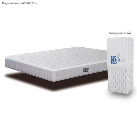 Colchão Casal Espuma D33 Embalado à Vácuo 20cmx138cmx188cm Bed in the Box Cinza/Branco Menor preço em Colchão Casal Espuma D33 Embalado à Vácuo 20cmx138cmx188cm Bed in the Box Cinza/Branco