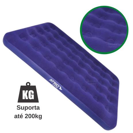 Colchão inflavel casal azul até 200kg atrio - es289 Menor preço em Colchão inflavel casal azul até 200kg atrio - es289