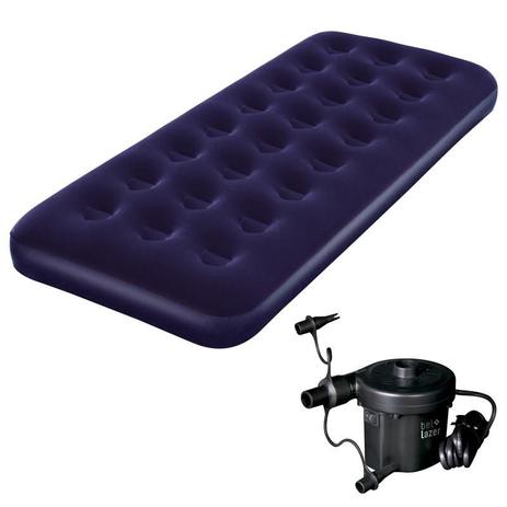 Colchão Inflável de Solteiro + Bomba Elétrica para Inflar BELFIX - Bel fix Menor preço em Colchão Inflável de Solteiro + Bomba Elétrica para Inflar BELFIX - Bel fix
