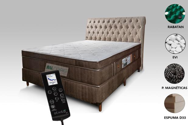 Colchão Magnético Casal Com Massageador Bioquântico Cromoterapico + Base Box Marrom - Allmag é boa?