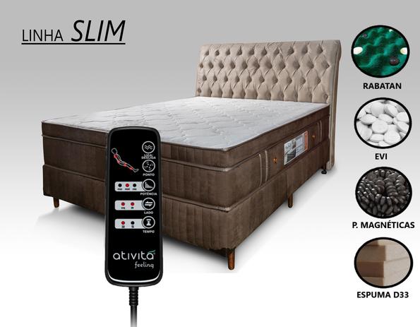 Colchão Magnético Com Controle Massageador Casal + Base box + Cabeceira Completo Marrom - ALLMAG é boa?