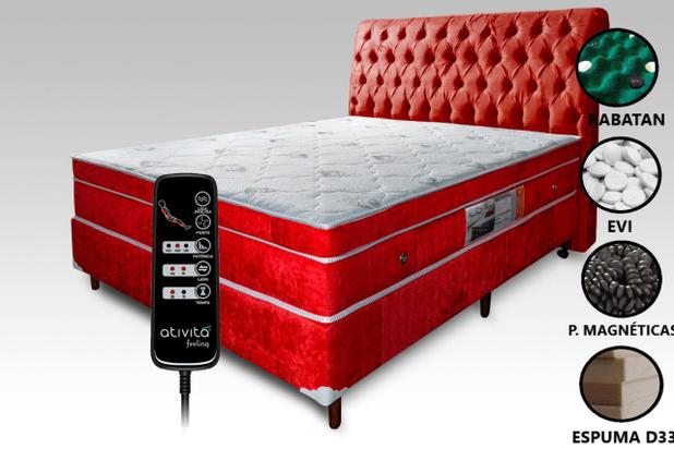 Colchão Magnético Com Controle Massageador Casal Vermelho+ Base box + Cabeceira Vermelha - Allmag é boa?