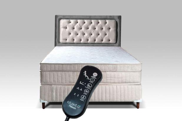 Colchão Magnético Com Massageador+Base Box Bipartida Queen Size Bege - ALLMAG Menor preço em Colchão Magnético Com Massageador+Base Box Bipartida Queen Size Bege - ALLMAG