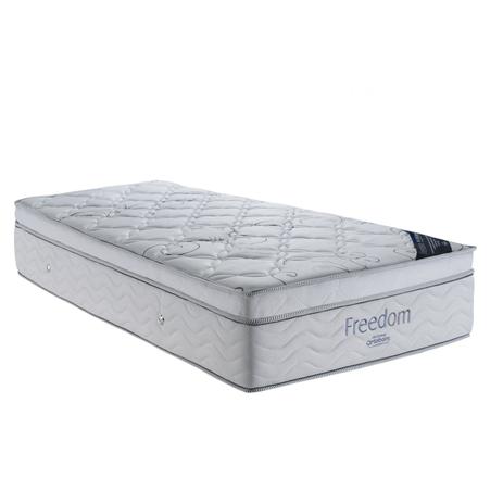 Colchão Solteiro 32cmx88cmx188cm com Mola Freedom Superpocket Ortobom Branco/Cinza Menor preço em Colchão Solteiro 32cmx88cmx188cm com Mola Freedom Superpocket Ortobom Branco/Cinza