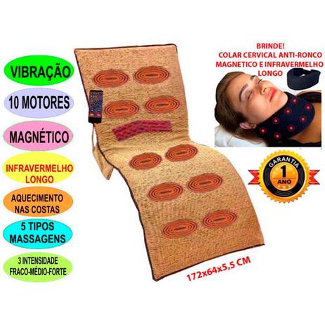 Colchonete Massageador Tsuyoi - 10 Motores, Magnético e infravermelho Longo - 172x64x5,5 cm Menor preço em Colchonete Massageador Tsuyoi - 10 Motores, Magnético e infravermelho Longo - 172x64x5,5 cm