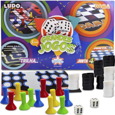 Coleção 4 Grandes Jogos Ludo Dama Junta 4 e Trilha - Big Star Menor preço em Coleção 4 Grandes Jogos Ludo Dama Junta 4 e Trilha - Big Star