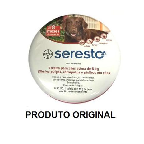 Coleira Antipulgas Seresto Cães E Gatos +8kg (ORIGINAL) - Bayer é boa?