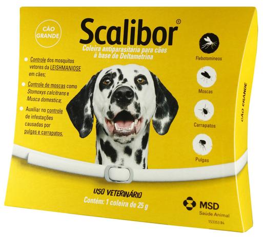 Coleira Scalibor G 65cm Original MSD Leishmaniose Antipulgas 25g - Msd - saude animal é boa?
