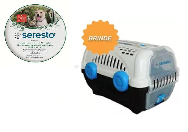 Coleira Seresto Cães e Gatos até 8kg - Combo 2 coleira GRÁTIS CAIXA DE TRANSPORTE - Bayer Menor preço em Coleira Seresto Cães e Gatos até 8kg - Combo 2 coleira GRÁTIS CAIXA DE TRANSPORTE - Bayer