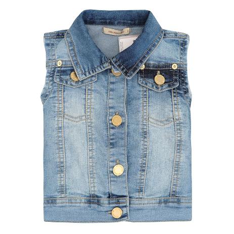Colete Jeans Infantil Feminino Cavado - 1+1 Menor preço em Colete Jeans Infantil Feminino Cavado - 1+1