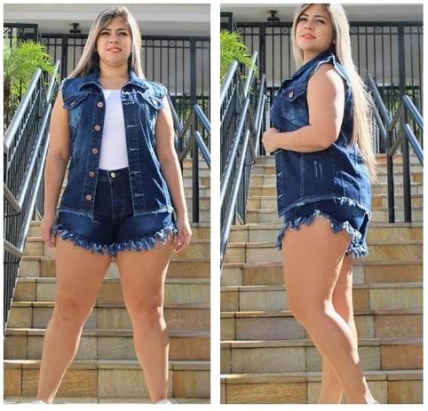 Colete Jeans Plus Size até G5 Moda Feminina - Tec online brasil Menor preço em Colete Jeans Plus Size até G5 Moda Feminina - Tec online brasil