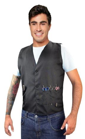 colete masculino jeans preto