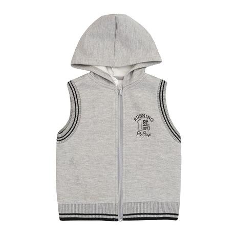 Colete Masculino Bebê Moletom com Capuz Cinza - Pulla bulla Menor preço em Colete Masculino Bebê Moletom com Capuz Cinza - Pulla bulla