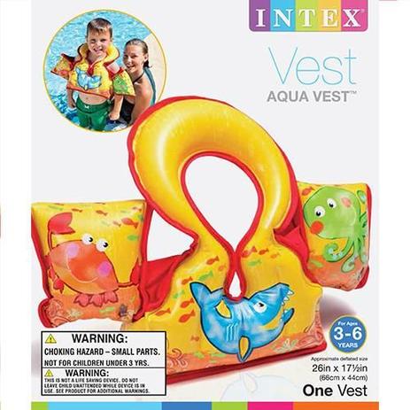 Colete para criança inflável Piscina Aqua Vest Intex Menor preço em Colete para criança inflável Piscina Aqua Vest Intex
