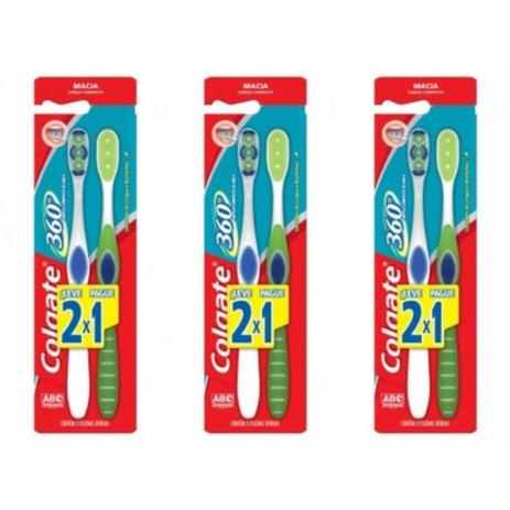 Colgate 360 Escova Dental Cabeça Compacta C/2 (Kit C/03) Menor preço em Colgate 360 Escova Dental Cabeça Compacta C/2 (Kit C/03)