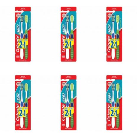 Colgate 360 Escova Dental Cabeça Compacta C/2 (Kit C/06) Menor preço em Colgate 360 Escova Dental Cabeça Compacta C/2 (Kit C/06)