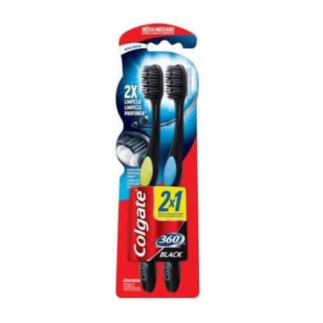 Colgate Black 2x1 360 Escova Dental Menor preço em Colgate Black 2x1 360 Escova Dental