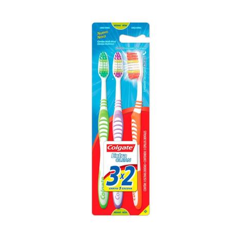 Colgate Extra Clean Escova Dental Média C/3 Menor preço em Colgate Extra Clean Escova Dental Média C/3