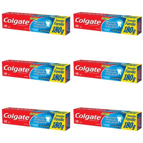 Colgate Máxima Proteção Anticáries Creme Dental Menta Refrescante 180g (Kit C/06) Menor preço em Colgate Máxima Proteção Anticáries Creme Dental Menta Refrescante 180g (Kit C/06)