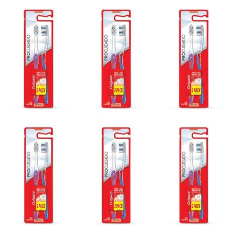 Colgate Pro Cuidado Escova Dental C/2 (Kit C/06) Menor preço em Colgate Pro Cuidado Escova Dental C/2 (Kit C/06)