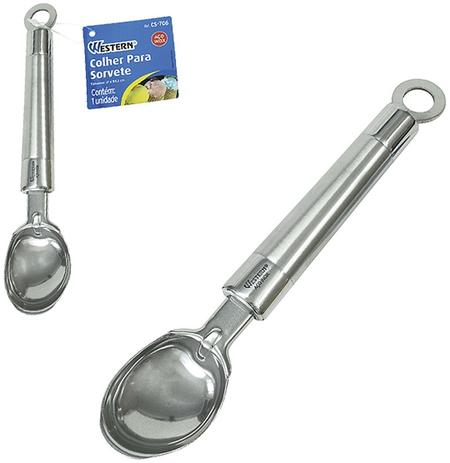 Colher / concha de sorvete de inox 21cm - Western Menor preço em Colher / concha de sorvete de inox 21cm - Western