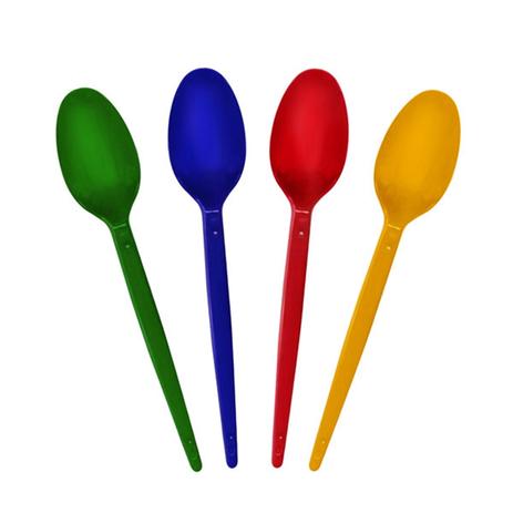 Colher de Plástico para Sobremesa Cores Sortidas 50 unidades Plastilânia - Festabox Menor preço em Colher de Plástico para Sobremesa Cores Sortidas 50 unidades Plastilânia - Festabox