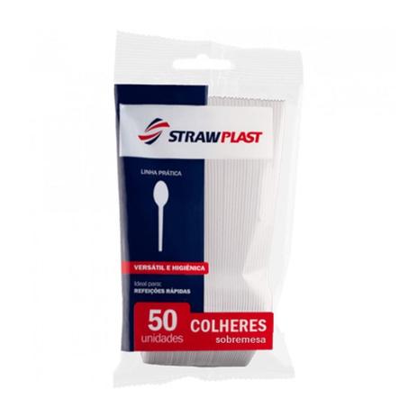 Colher Descartável Refeição Cristal c/50 - Strawplast Menor preço em Colher Descartável Refeição Cristal c/50 - Strawplast