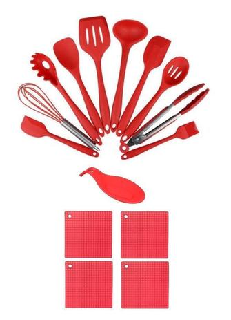 Colheres Inteiramente De Silicone 15 Pçs Vermelho 12x S/juro - Clink Menor preço em Colheres Inteiramente De Silicone 15 Pçs Vermelho 12x S/juro - Clink