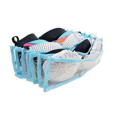 Colmeia Organizadora VB Home para Sutiã Bojo Transparente com Viés Azul Menor preço em Colmeia Organizadora VB Home para Sutiã Bojo Transparente com Viés Azul