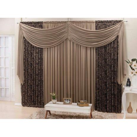 Combinado Capa de Sofá com elástico + Cortina 3,00 x 2.50m - Avelã - Colleone Menor preço em Combinado Capa de Sofá com elástico + Cortina 3,00 x 2.50m - Avelã - Colleone