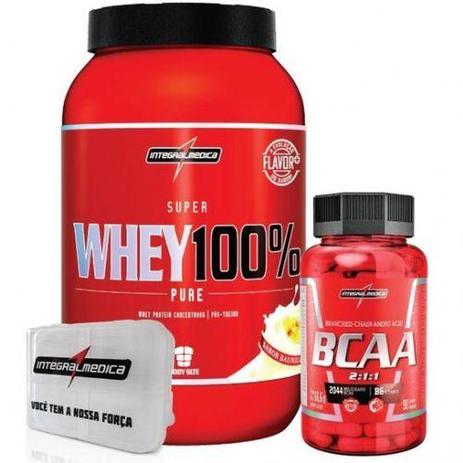 Combo 100 Whey Baunilha + Bcaa 2:1:1 + Porta Caps - Integralmédica - Integralmedica Menor preço em Combo 100 Whey Baunilha + Bcaa 2:1:1 + Porta Caps - Integralmédica - Integralmedica